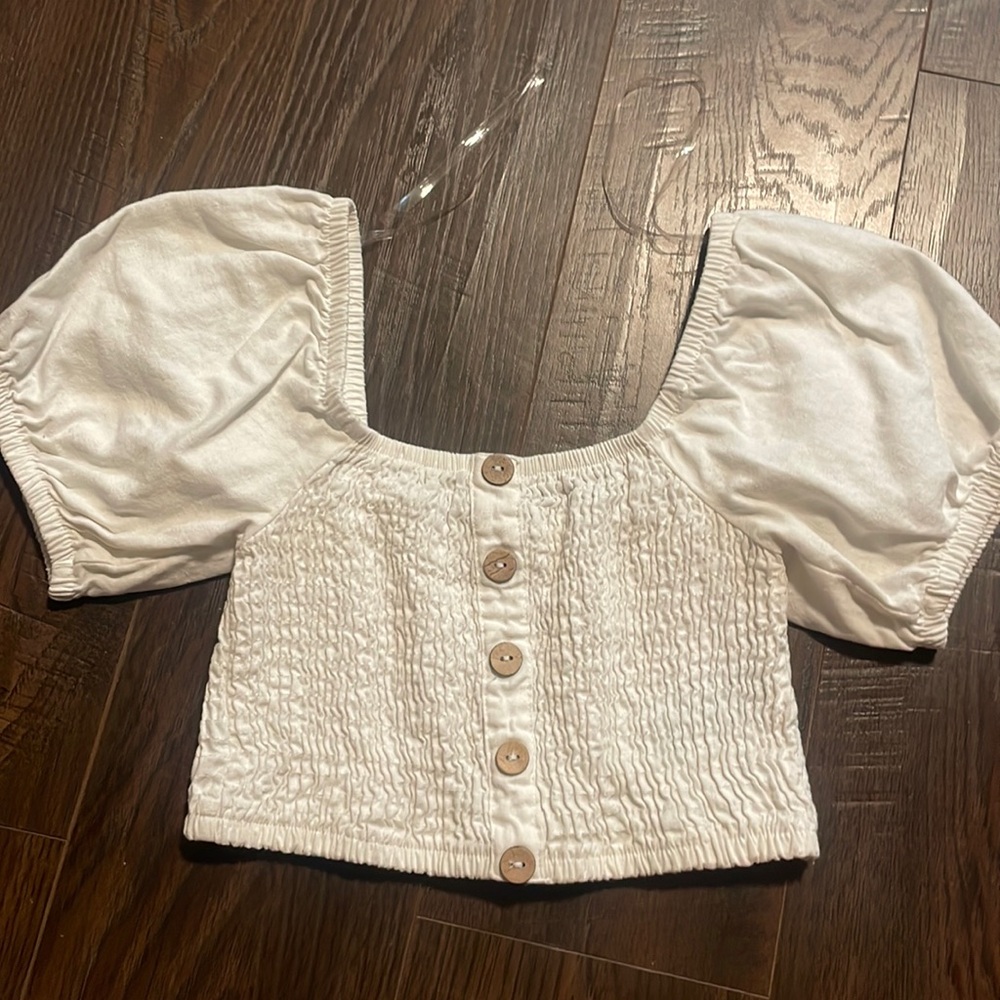 Simply blessed, xs,  cropped, button top